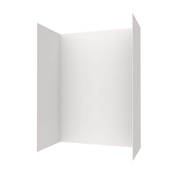 Swan 36 in. x 60 in. x 72 in. 3-Piece Easy Up Adhesive Alcove Shower Surround in White