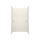 Swan 36 in. x 36 in. x 96 in. 3-Piece Solid Surface Subway Tile Easy Up Adhesive Alcove Shower Surround in White