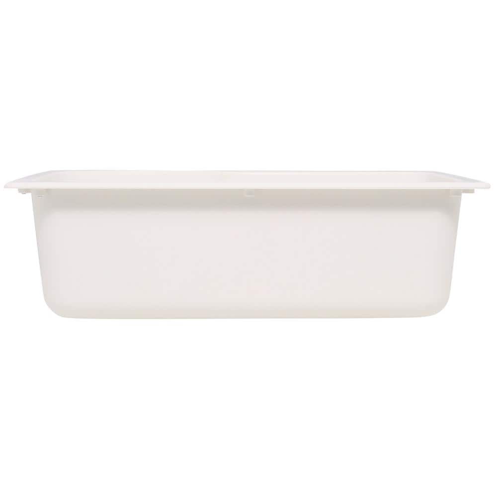 Swan Drop-In/Undermount Solid Surface 33 in. 1-Hole Single Bowl Kitchen Sink in White