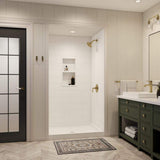Swan Veritek 34 in. x 42 in. Single Threshold Center Drain Shower Pan in White