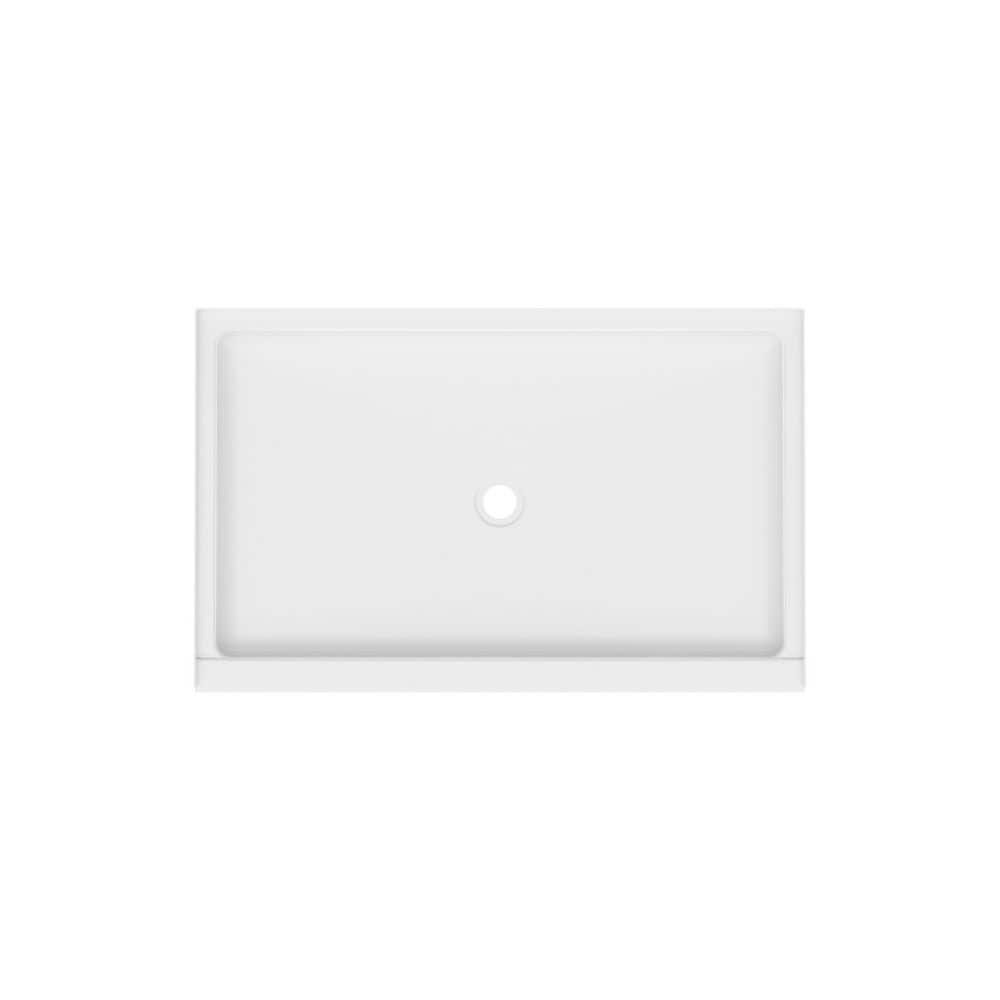 Veritek 34 in. x 54 in. Single Threshold Center Drain Shower Pan in White