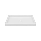 Veritek 34 in. x 54 in. Single Threshold Center Drain Shower Pan in White