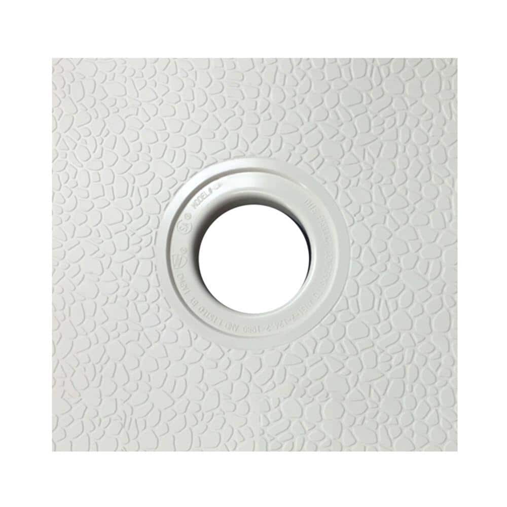 Swan 34 in. x 60 in. Solid Surface Single-Threshold Center-Drain Shower Pan in White