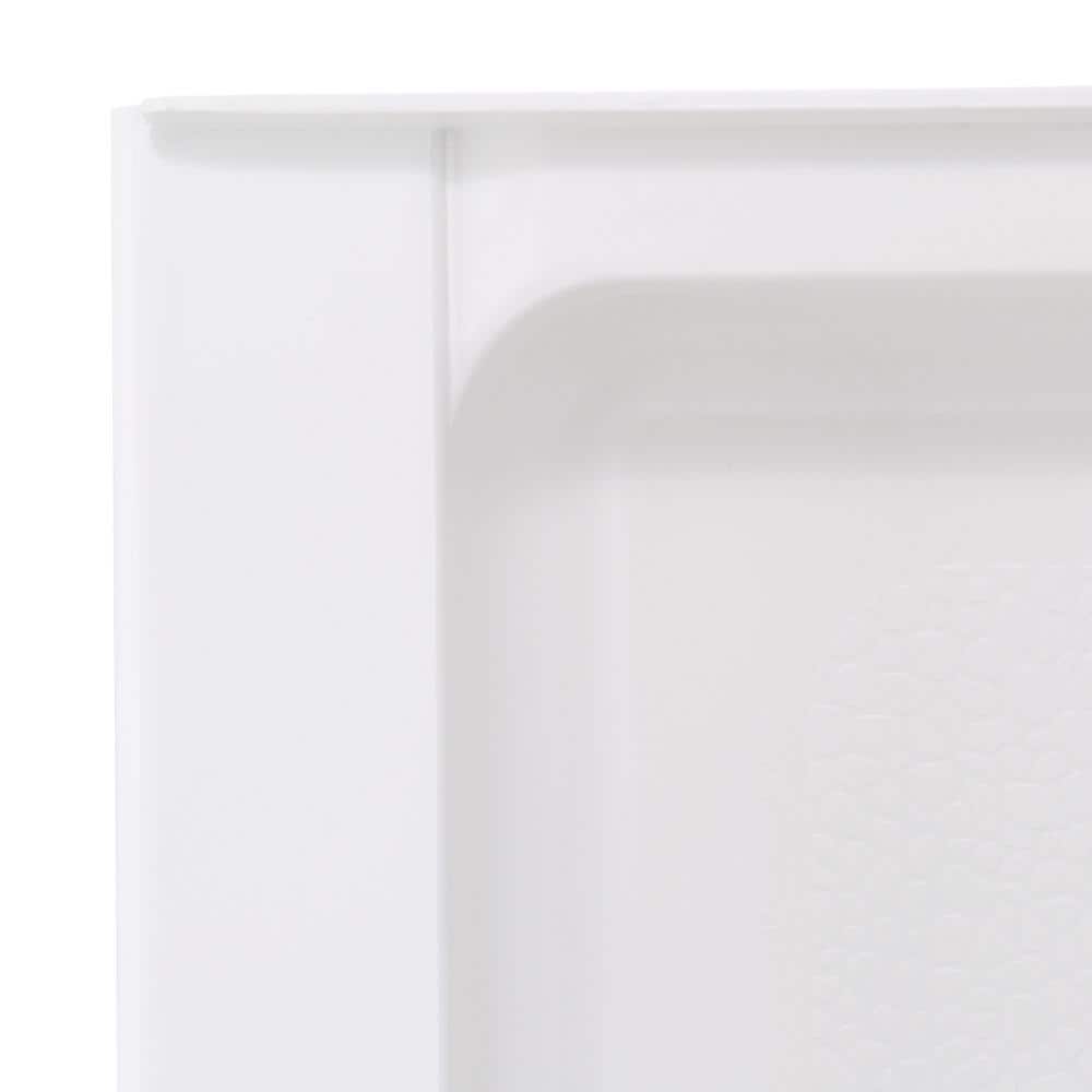 Swan 34 in. x 60 in. Solid Surface Single-Threshold Center-Drain Shower Pan in White