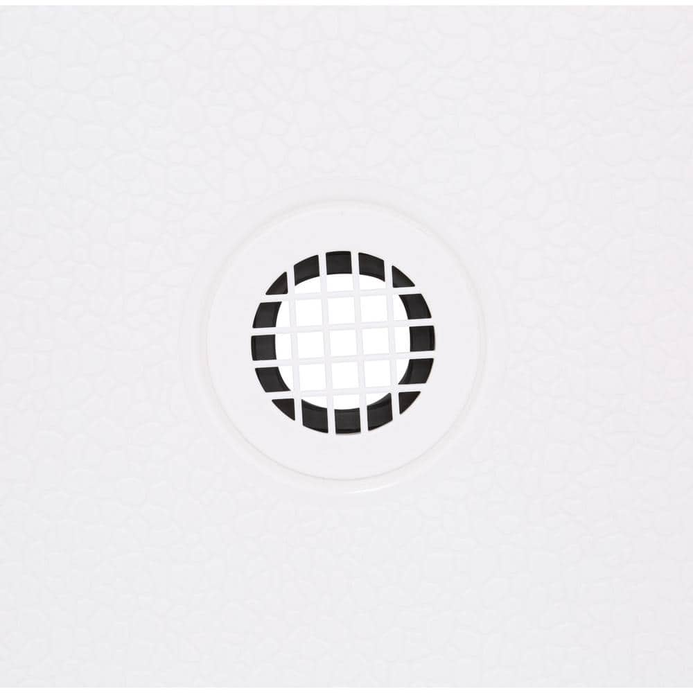 Swan 34 in. x 60 in. Solid Surface Single-Threshold Center-Drain Shower Pan in White