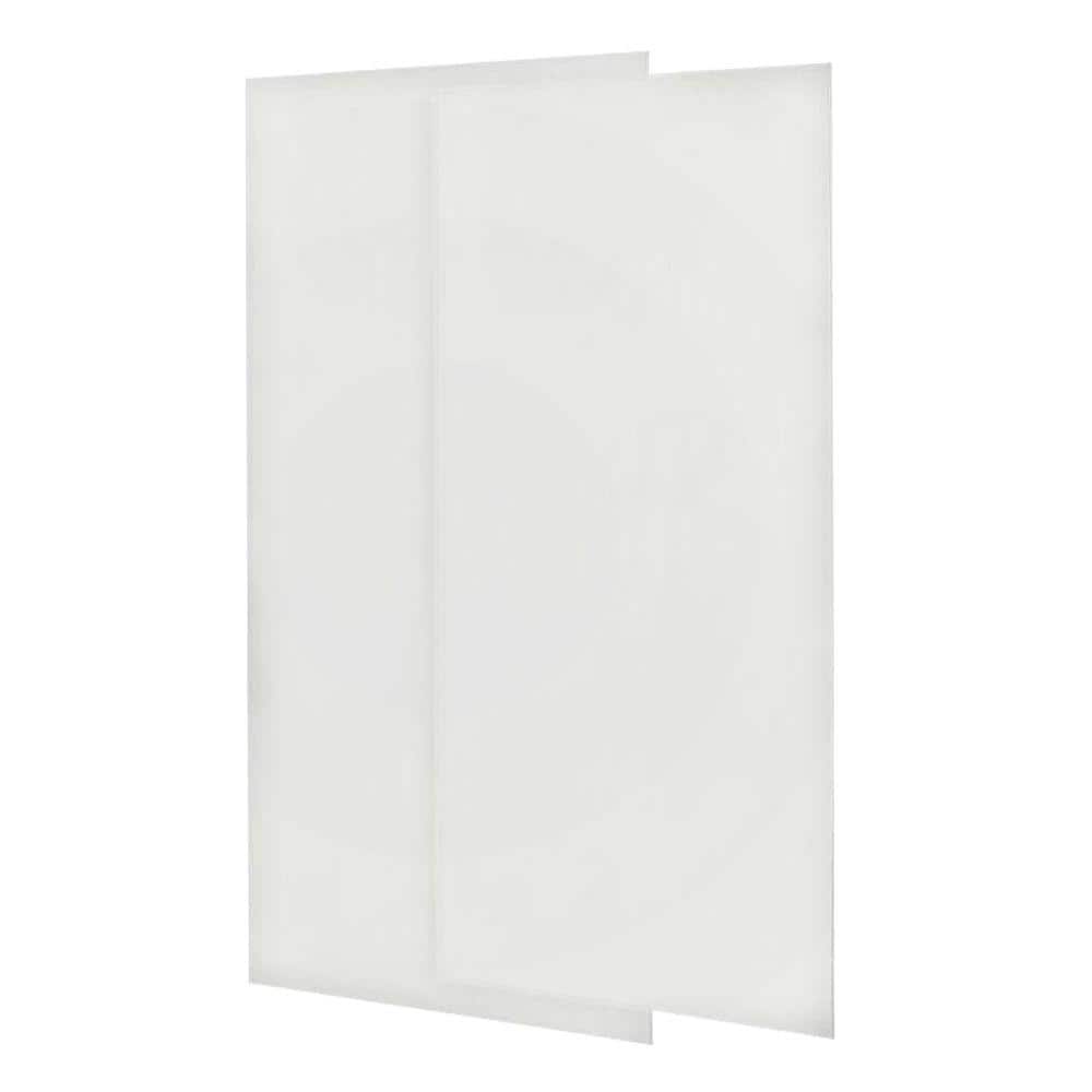 Swan 36 in. x 72 in. 2-Piece Easy Up Adhesive Shower Wall Panels in White