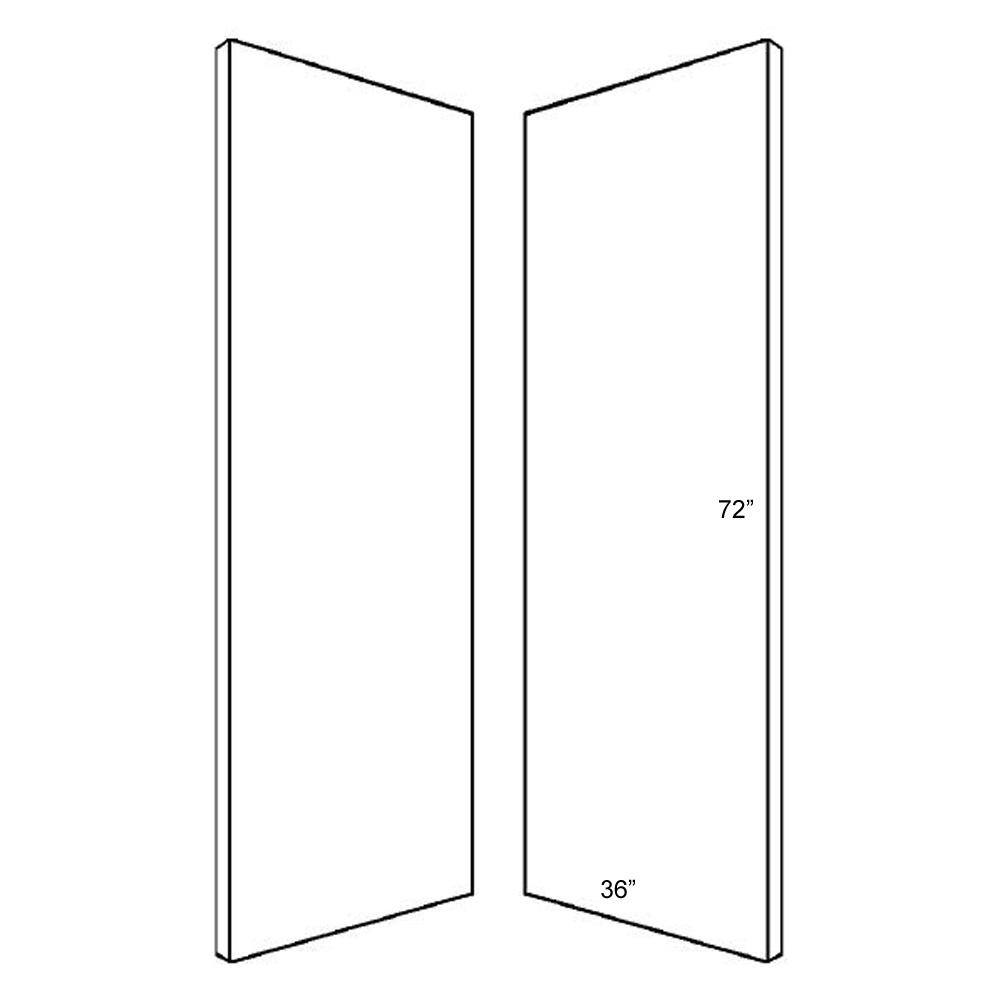 Swan 36 in. x 72 in. 2-Piece Easy Up Adhesive Shower Wall Panels in White