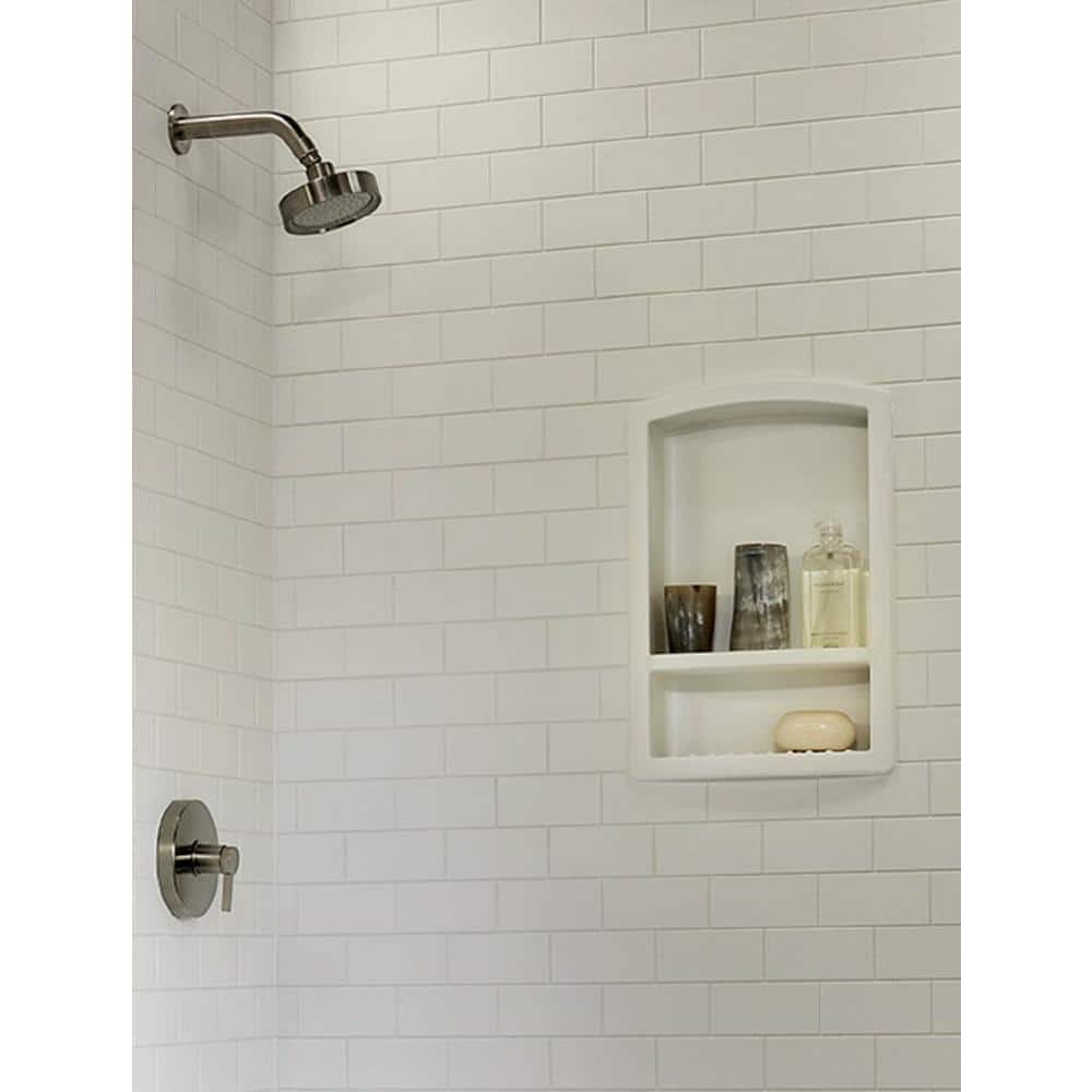 Swan Recessed Solid Surface Soap Dish in White, 22 in. x 15 in.