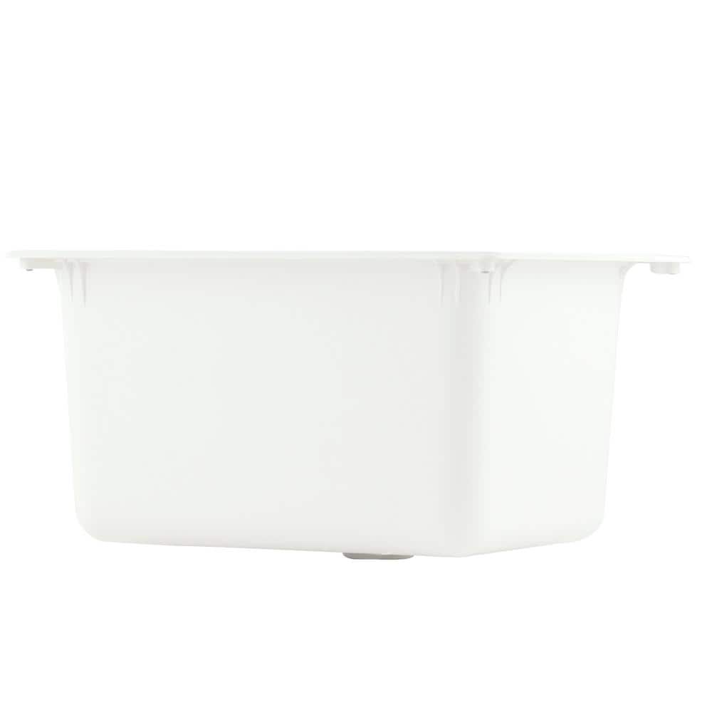 Swan 25 in. x 22 in. x 13.6 in. Solid Surface Undermount Utility Sink in White