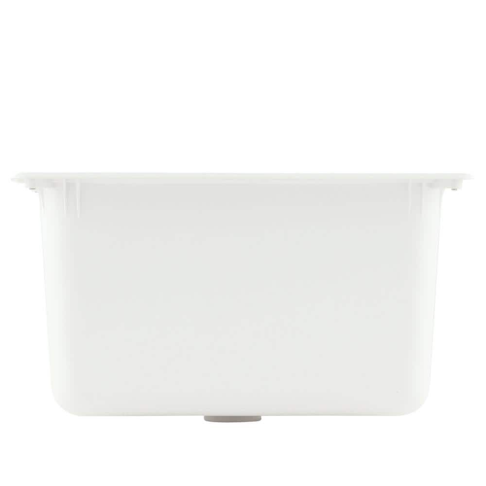 Swan 25 in. x 22 in. x 13.6 in. Solid Surface Undermount Utility Sink in White