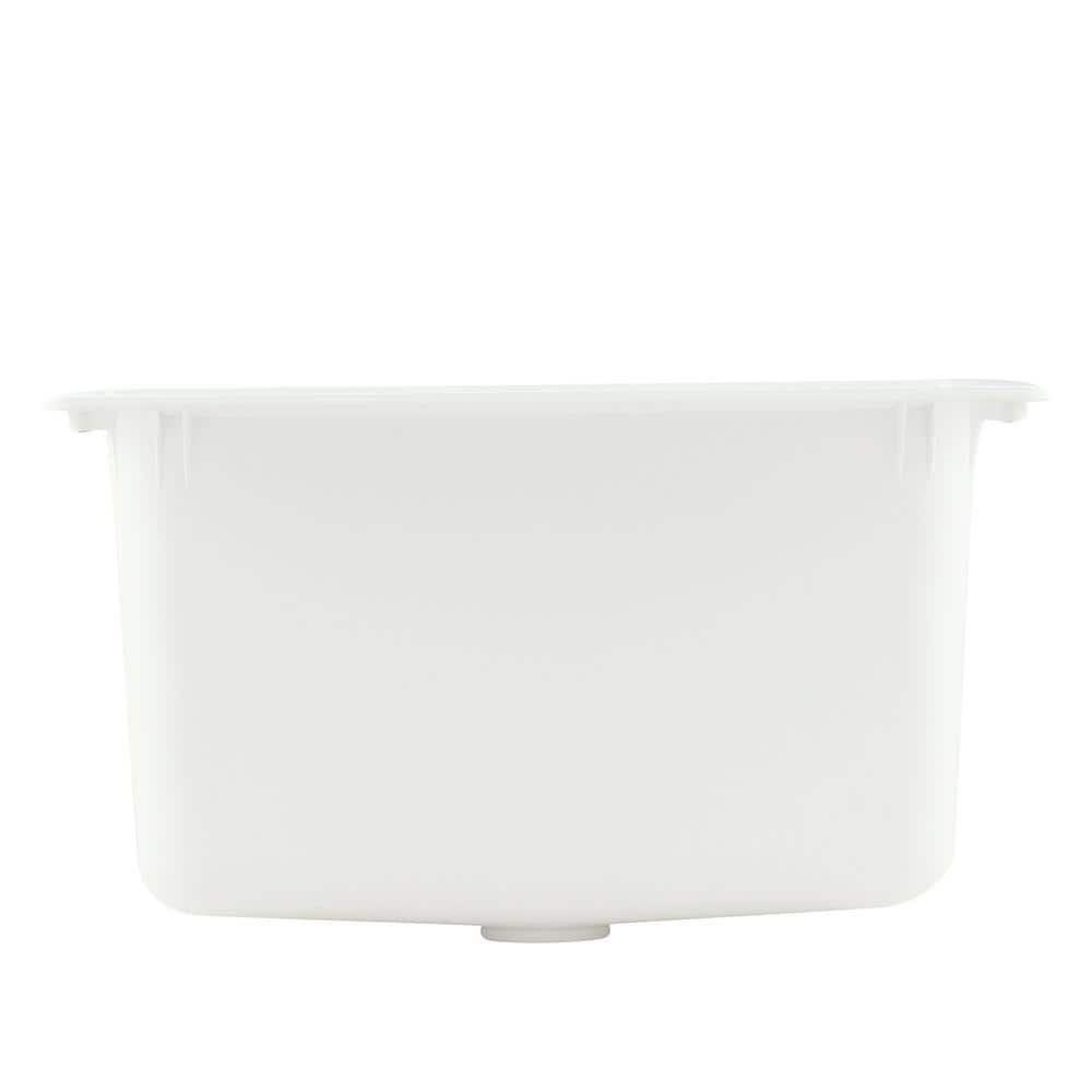 Swan 25 in. x 22 in. x 13.6 in. Solid Surface Undermount Utility Sink in White