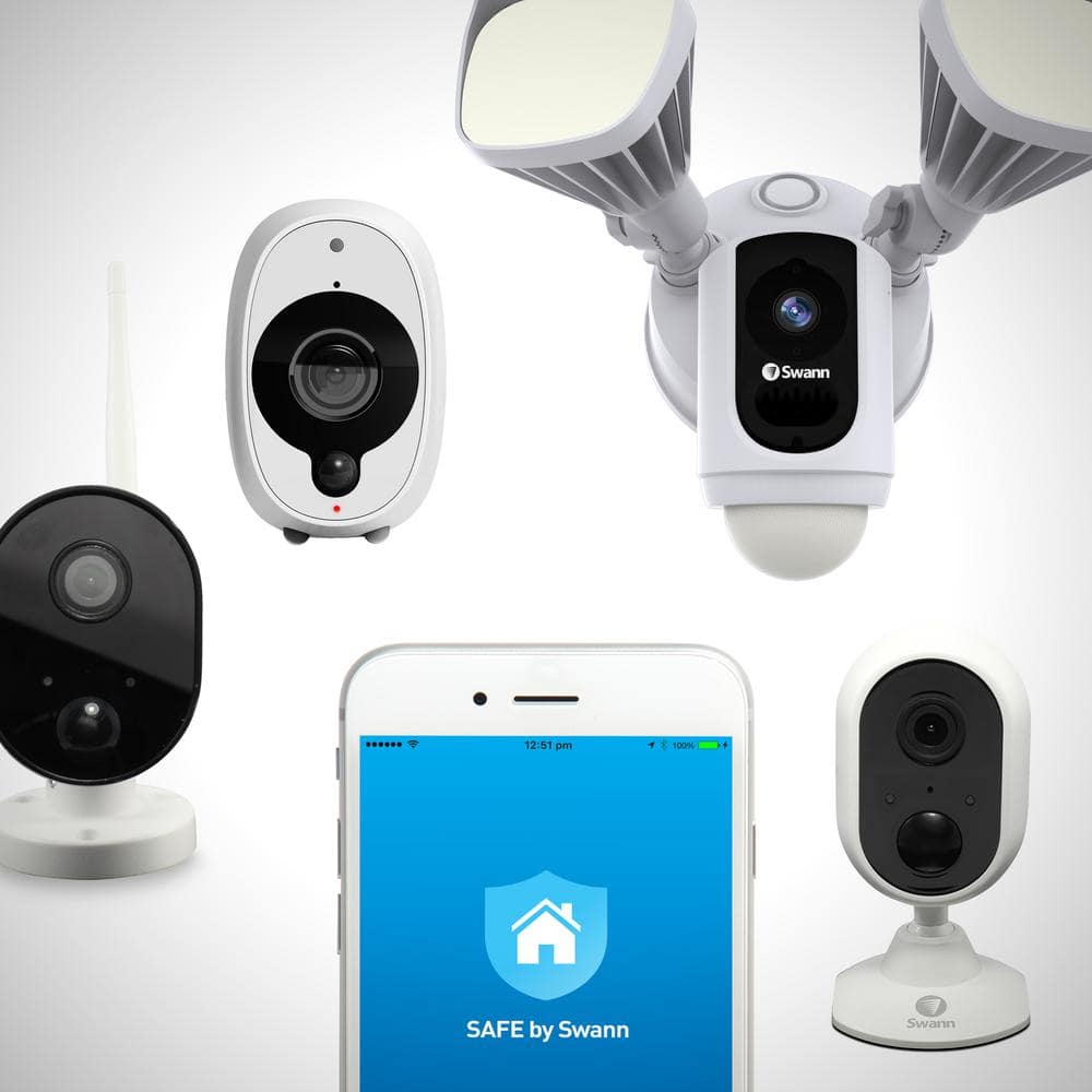 Swann Outdoor Wi-Fi Camera with Motion Activated Floodlight, White