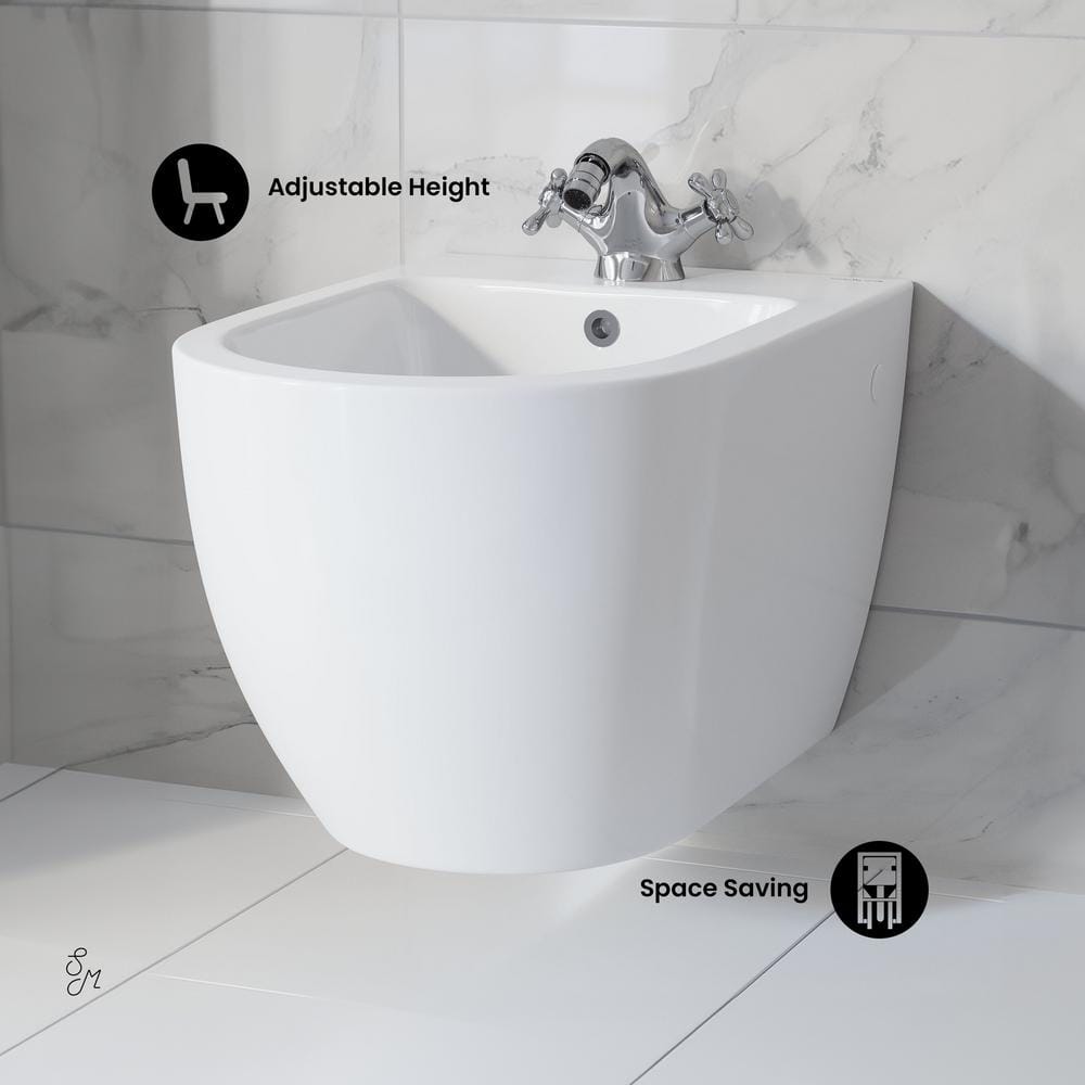 Swiss Madison St. Tropez Wall Hung Elongated Bidet in Glossy White