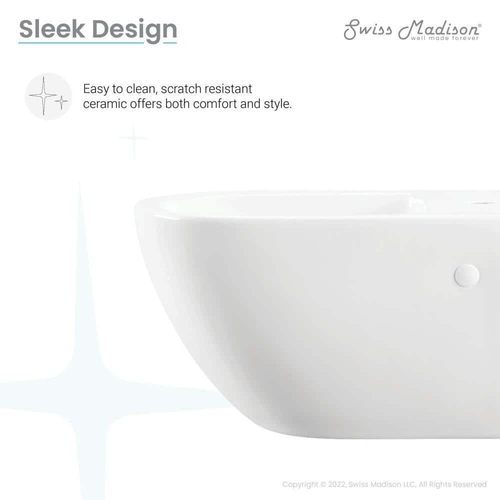 Swiss Madison St. Tropez Wall Hung Elongated Bidet in Glossy White