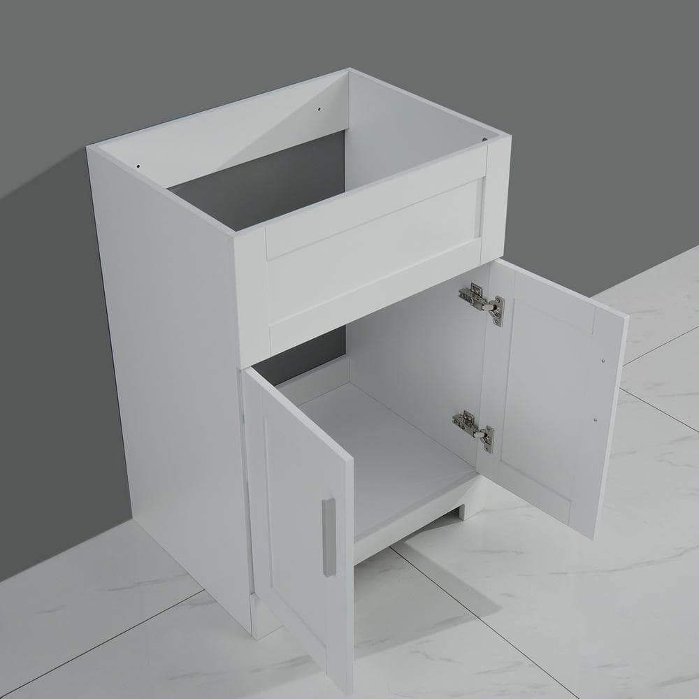 Tatayosi White Laundry Tub Cabinet with Stainless Steel Sink and Faucet