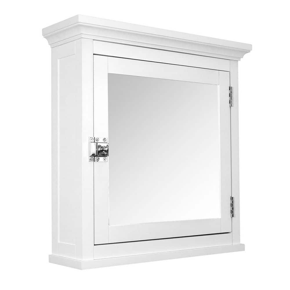 Teamson Home Madison 20.24 in. W x 19 in. H x 7 in. D Removable Medicine Cabinet with Mirrored Door in White