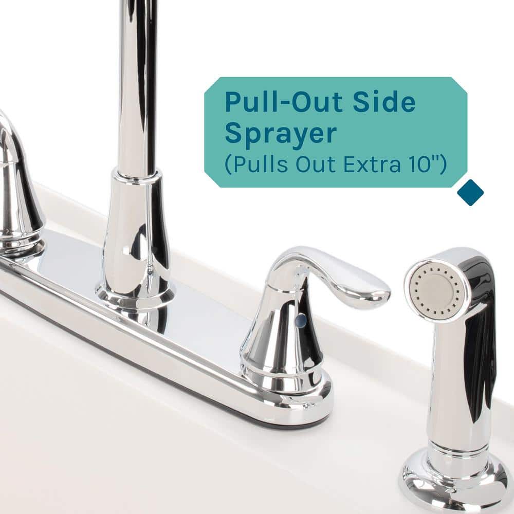 TEHILA 22.875 x 23.5 in. Thermoplastic Utility Sink Set with Chrome Faucet & Side Sprayer