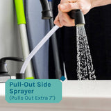 TEHILA 19 Gal. Utility Sink Set with Black Metal Faucet & Side Sprayer