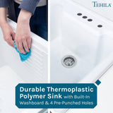 TEHILA 18 Gallon Thermoplastic Drop-in Laundry Sink with Cabinet, Faucet & Soap Dispenser