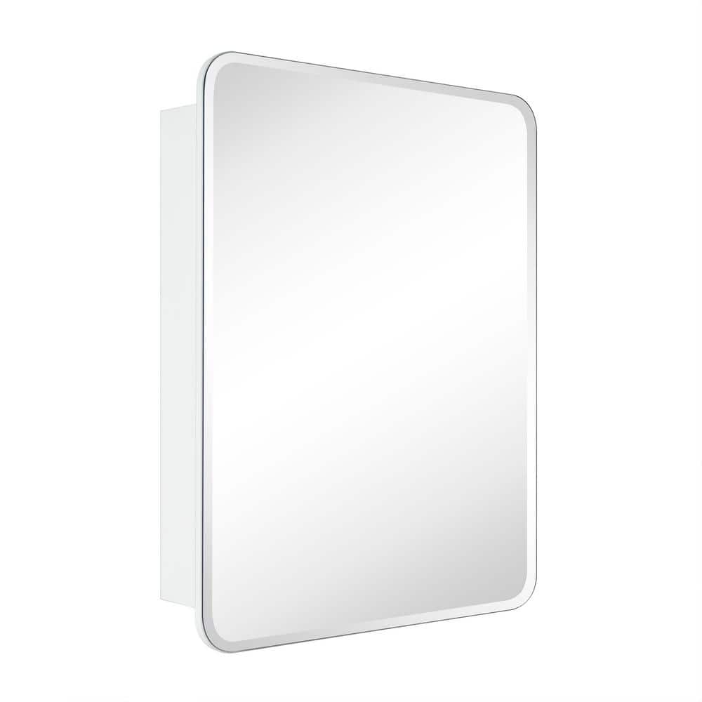 TEHOME Tomace 24 in. W x 30 in. H Rectangular Recess and Surface Mount Frameless Medicine Cabinet with Mirror