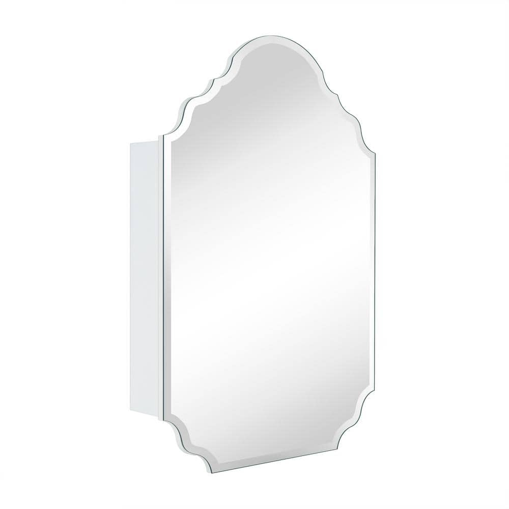 TEHOME Tomace 20 in. W x 30 in. H Novelty/Specialty Irregular Arched Metal Beveled Frameless Medicine Cabinet with Mirror