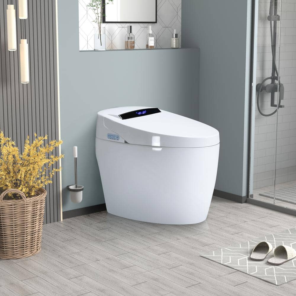 Tenleaf Elongated Smart Bidet Toilet with Heated Seat and Auto Open/Close | 1.32 GPF