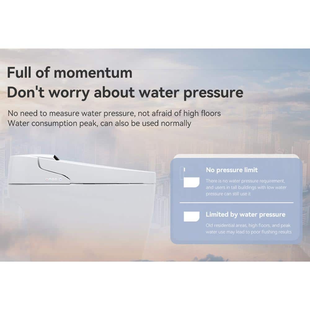 Tenleaf Elongated Smart Bidet Toilet with Heated Seat and Auto Open/Close | 1.32 GPF