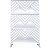Tidoin 6.3 ft. x 4 ft. White Steel Freestanding Flat Flat Top Decorative Privacy Screen Metal Fence Panel
