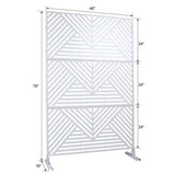 Tidoin 6.3 ft. x 4 ft. White Steel Freestanding Flat Flat Top Decorative Privacy Screen Metal Fence Panel