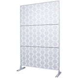 Tidoin 6.3 ft. x 4 ft. White Steel Freestanding Flat Flat Top Decorative Privacy Screen Metal Fence Panel