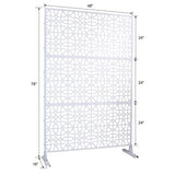 Tidoin 6.3 ft. x 4 ft. White Steel Freestanding Flat Flat Top Decorative Privacy Screen Metal Fence Panel