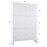 Tidoin 6.3 ft. x 4 ft. White Steel Freestanding Flat Flat Top Decorative Privacy Screen Metal Fence Panel