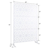 Tidoin 6.3 ft. x 4 ft. White Steel Freestanding Flat Flat Top Decorative Privacy Screen Metal Fence Panel