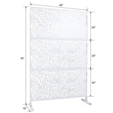 Tidoin 6.3 ft. x 4 ft. White Steel Freestanding Flat Flat Top Decorative Privacy Screen Metal Fence Panel