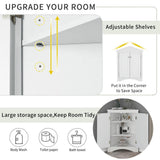 Tileon 23.6-in. W x 17.2-in. D x 31.5-in. H in White MDF Ready to Assemble Floor Corner Kitchen Cabinet with Adjustable Shelves