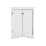 Tileon 23.6-in. W x 17.2-in. D x 31.5-in. H in White MDF Ready to Assemble Floor Corner Kitchen Cabinet with Adjustable Shelves