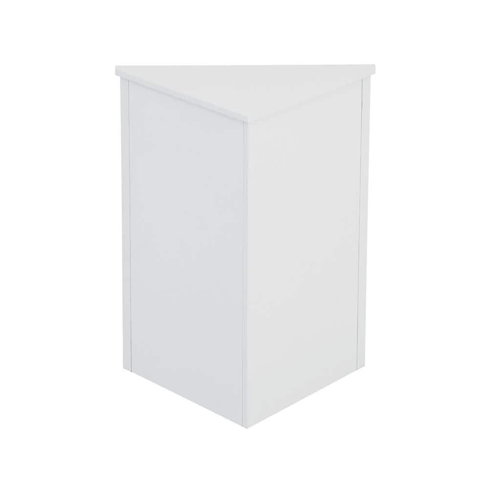 Tileon 23.6-in. W x 17.2-in. D x 31.5-in. H in White MDF Ready to Assemble Floor Corner Kitchen Cabinet with Adjustable Shelves
