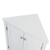 Tileon 23.6-in. W x 17.2-in. D x 31.5-in. H in White MDF Ready to Assemble Floor Corner Kitchen Cabinet with Adjustable Shelves