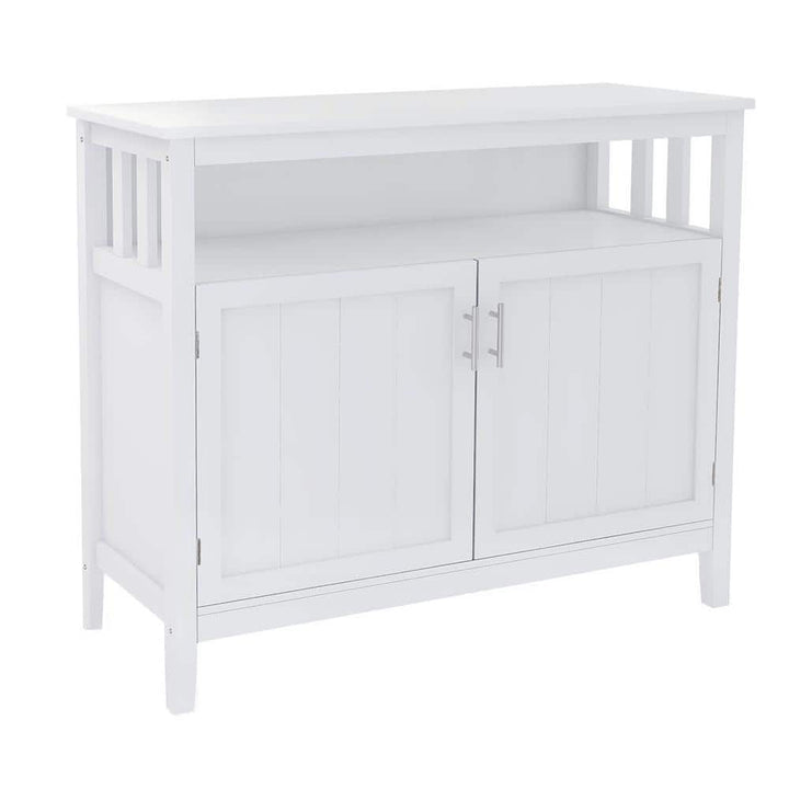 Tileon 39.96 in. W x 15.75 in. D x 34.25 in. H in White MDF Ready to Assenmble Floor Kitchen Cabinet storage sideboard