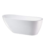 Vanity Art Colombes 67 in. Acrylic Flatbottom Freestanding Bathtub in White/Titanium Gold