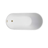 Vanity Art Colombes 67 in. Acrylic Flatbottom Freestanding Bathtub in White/Titanium Gold