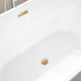 Vanity Art Bordeaux 59 in. Acrylic Flatbottom Freestanding Bathtub in White/Titanium Gold