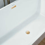 Vanity Art Montpellier 59 in. L x 30 in. W Acrylic Flatbottom Freestanding Bathtub in White/Titanium Gold