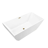 Vanity Art Montpellier 59 in. L x 30 in. W Acrylic Flatbottom Freestanding Bathtub in White/Titanium Gold