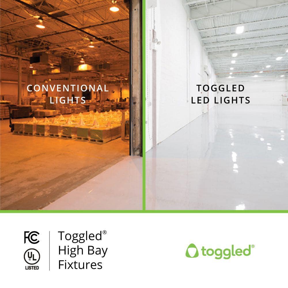 toggled 4 ft. 8-Light T8/T12 LED White High Bay High Output 5000K (LED Tubes Included)