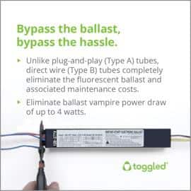 toggled 4 ft. 8-Light T8/T12 LED White High Bay High Output 6500K (LED Tubes Included)