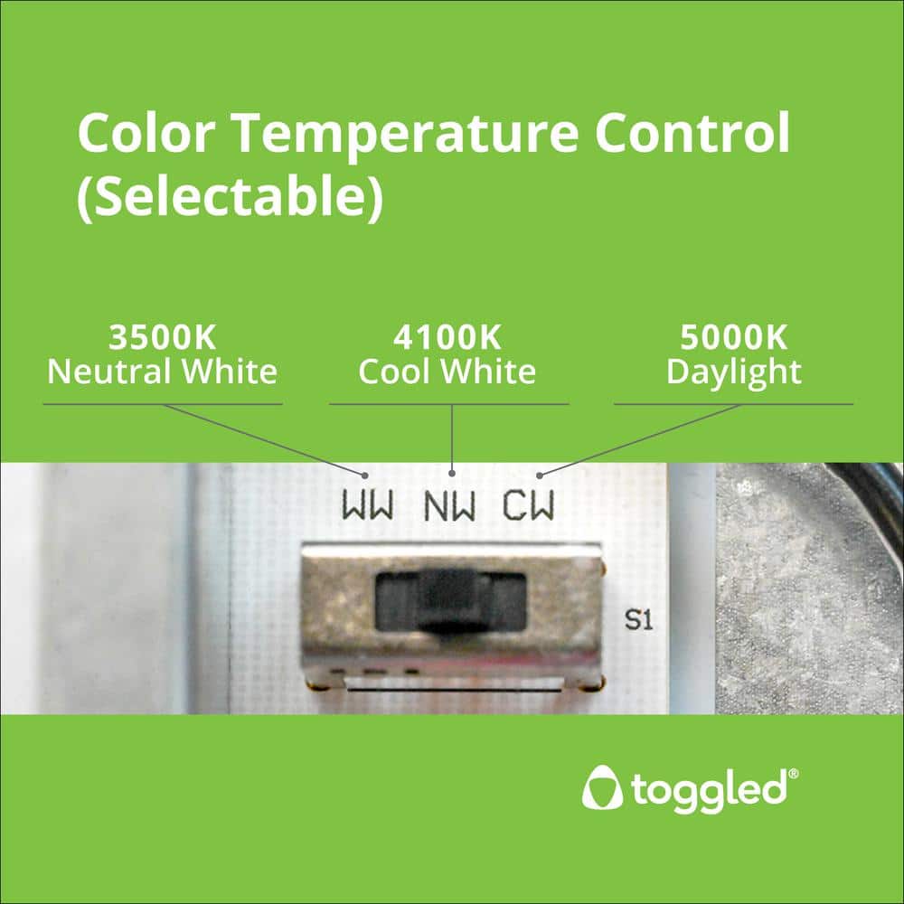 toggled 2 ft. x 2 ft., 5,000 Lumens, Integrated LED Troffer Light - CCT and Wattage Selectable (3500K/4100K/5000K)