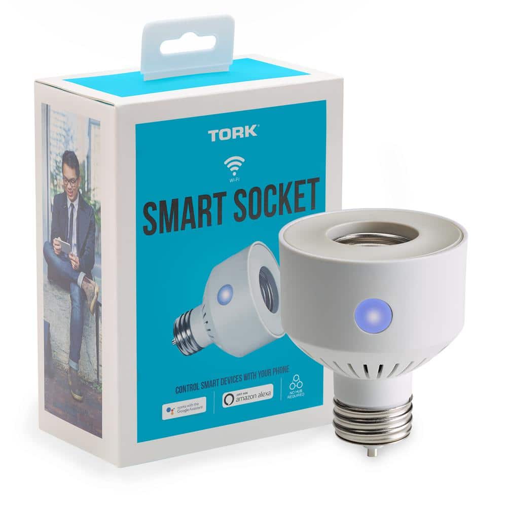 TORK Smart Socket Indoor Standard Wi-Fi Screw-Based Lighting Socket Works with Amazon Alexa and Google Assistant, Remote