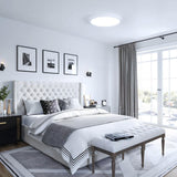 TOZING 9 in. Modern White Integrated LED 1600 Lumens 3000K Round Flat Panel Ceiling Flush Mount For Bathroom, Hallway, Kitchen