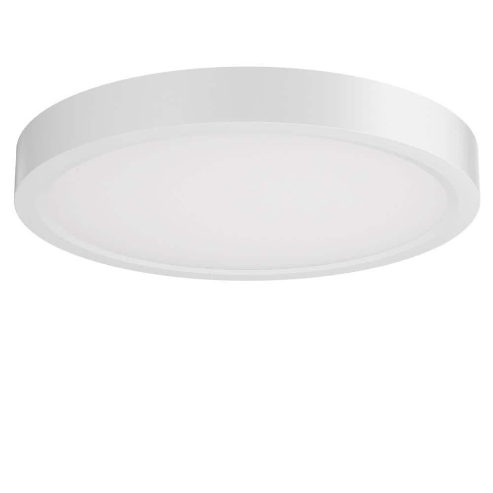 TOZING 9 in. Modern White Integrated LED 1600 Lumens 3000K Round Flat Panel Ceiling Flush Mount For Bathroom, Hallway, Kitchen